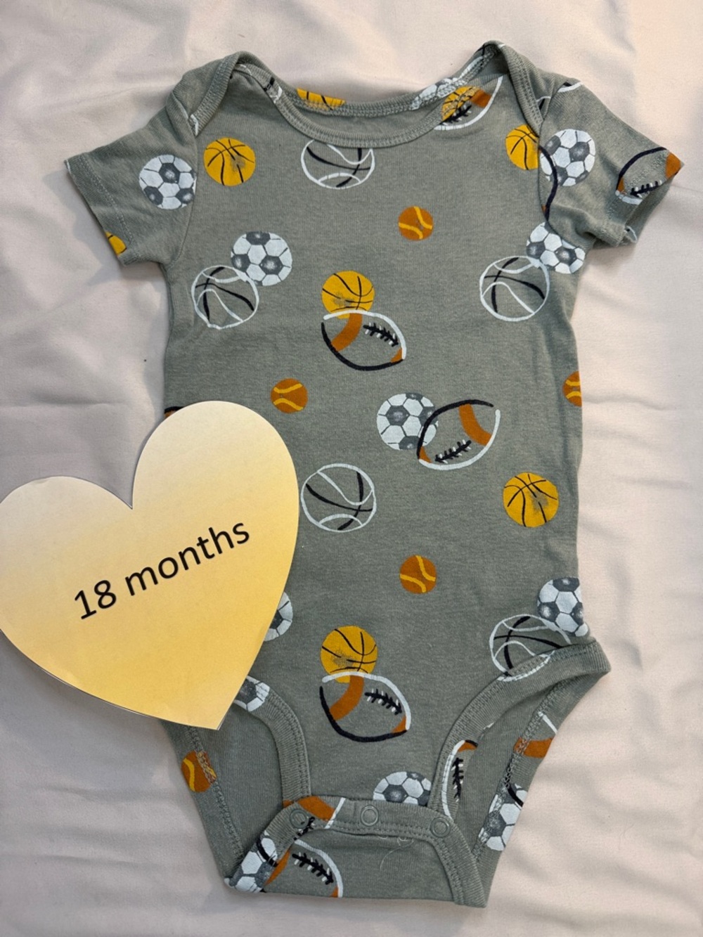 Carter's - Grey Sports-Themed Kids One Piece short sleeve shirt